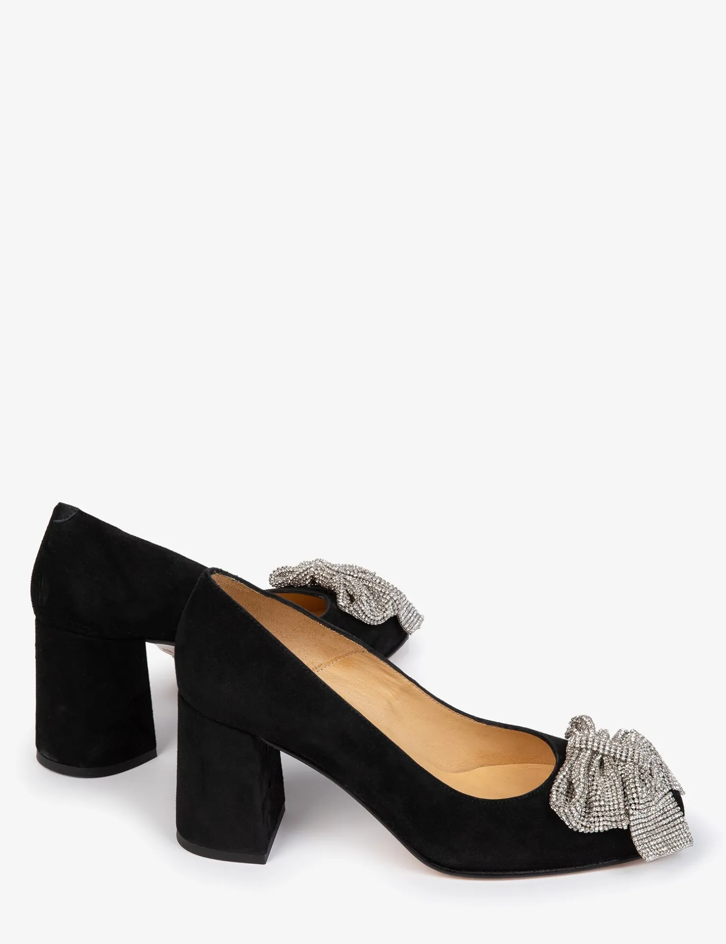 Penelope Chilvers Heeled Shoes*Gamine Bow Suede Shoe