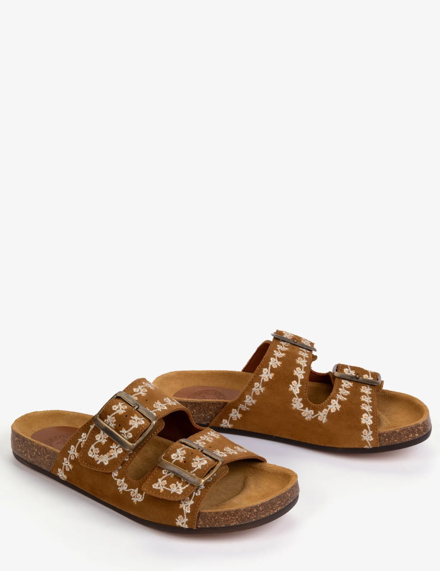 Penelope Chilvers Slides*Pool Suede Embroidery Slide